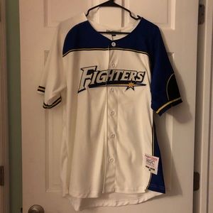 Shohei Ohtani White NipponHam Fighters ButtonDown Jersey - Brand New! Size Large